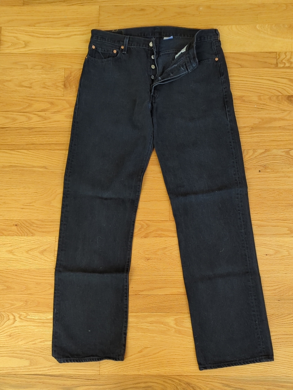 Levi's Black Straight Jeans - Button Fly